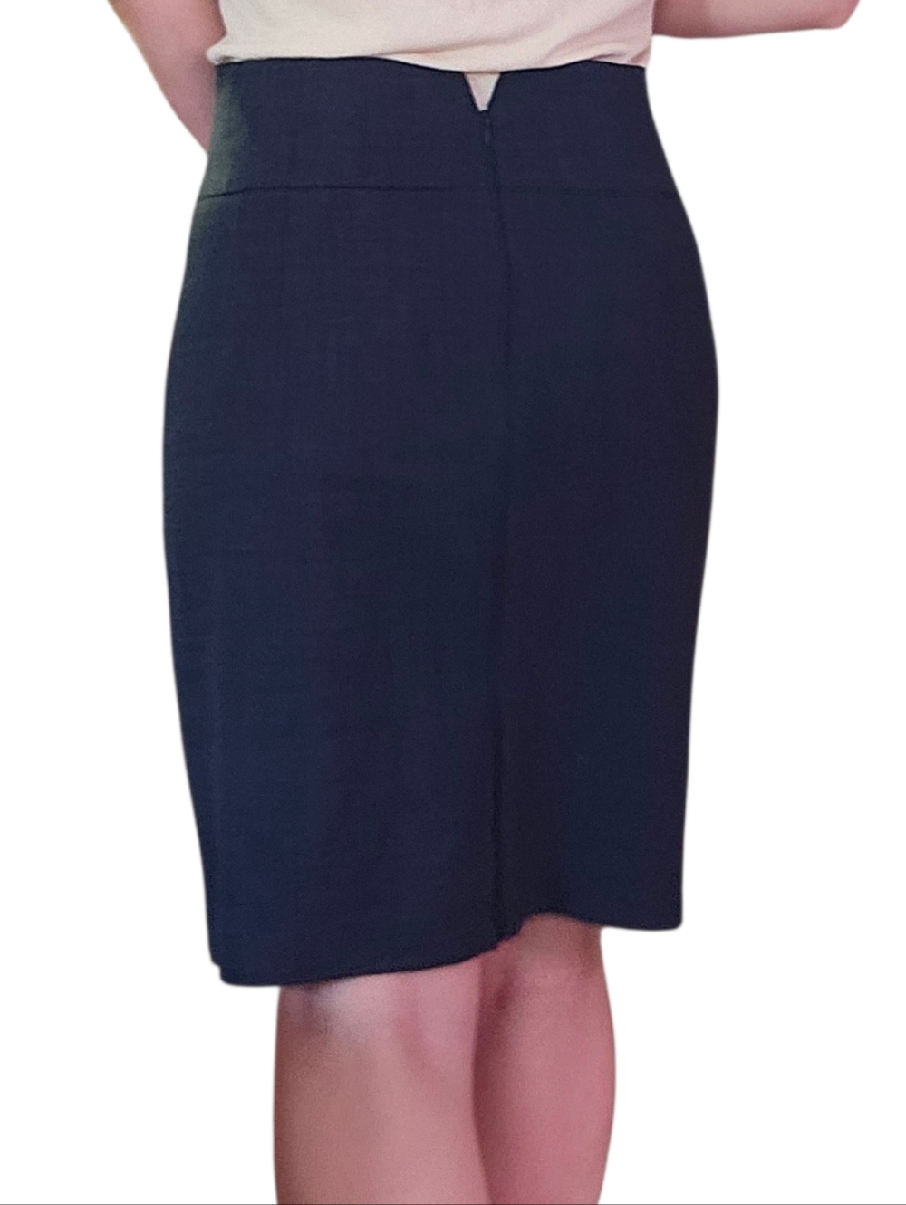 NEW Banana Republic Gray Pencil Skirt Stretch, Back Slit Pockets Sz.10 Y2K
